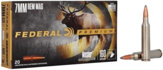 FEDERAL 7MM REM MAG 160GR NOSLER PARTITION